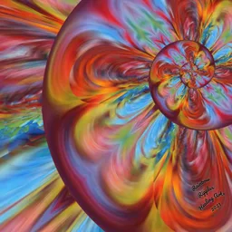 The Rainbow Ripples Healing Arts emblem: rippling bands of colour turning outward from a bright centre.